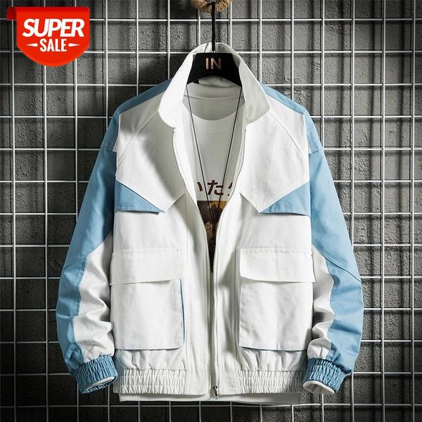 

casual england style new 2020 spring autumn cargo jacket men's brand clothes plus oversize m-5xl jk2069 #qx3h, Black;brown