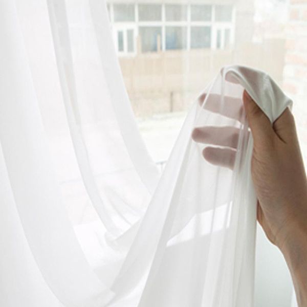 

curtain & drapes melunmhom modern high precision tulle curtains for living room chiffon white sheer simple soft silk window screens balco