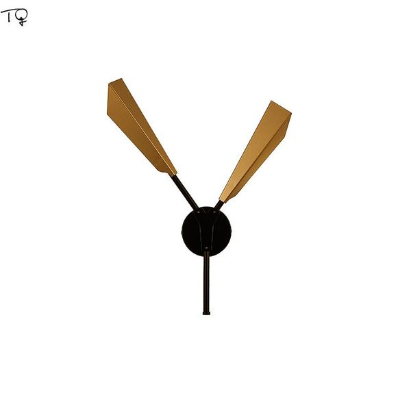 

wall lamp nordic post modern industrial art decor metal designer gold black sconce sofa bedroom bedside background bar