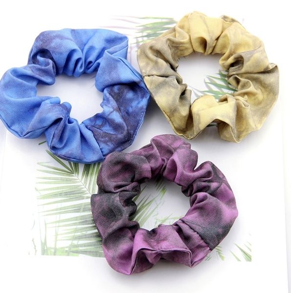 

2021 tie dye hair scrunchies hairband ponytail holder headband elastic hair bands scrunchy hair ties ropes scrunchie for women girls h26be2o, Slivery;white