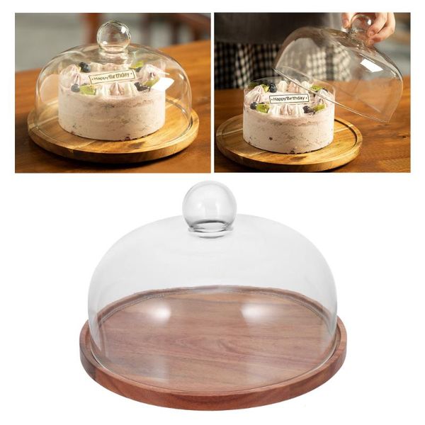 

clothing & wardrobe storage 1 set transparent cake cover dust-proof dessert glass dome with base