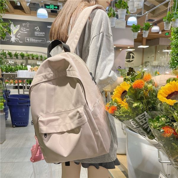 

designer handbags schoolbag female ins style korean version school student backpack fashion cool male solid color high capacity tooling back