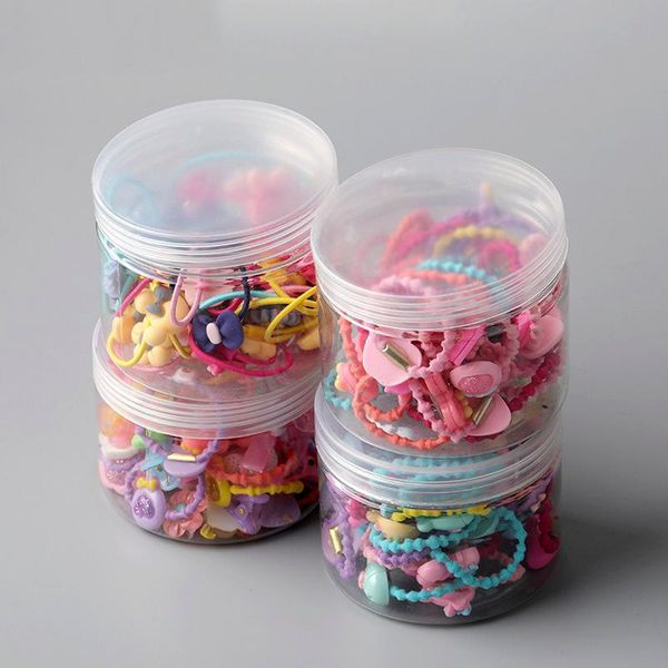 

40 pcs children's hair ring headwear hair rope the cartoon headwear ties girl rubber band sweet cute accessories, Slivery;white