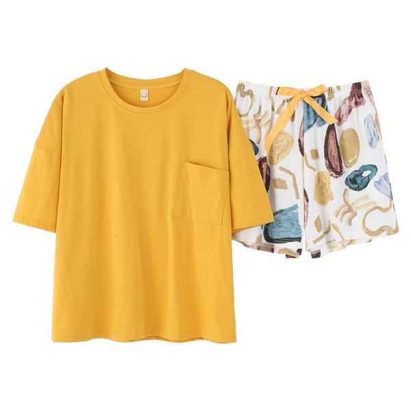 

new women pyjamas cotton short sleeves ladies pajamas set shorts 2020 summer japanese simple cute sleepwear homewear suit pijama, Black;red