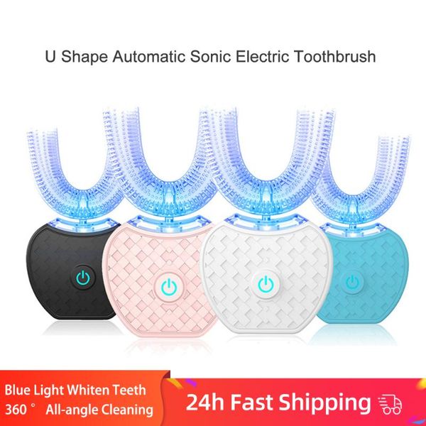 

smart electric toothbrush 360Â° automatic sonic waterproof u type teeth cleansing brush usb charging personal oral care