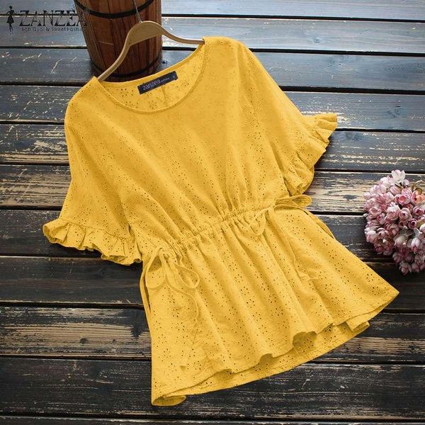 

women's blouses & shirts women casual summer blouse retro floral embroidery chemise oversized 2022 short sleeved blusa femme clo, White