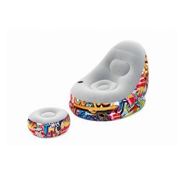 

outdoor home inflatable lazy graffiti sofa with stool lounge blow up chairs air couchs