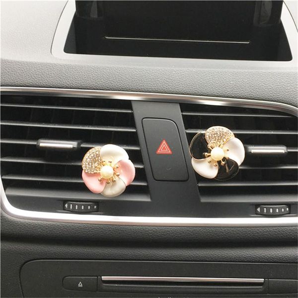 

car air freshener hazy beauty, metal flowers, perfume conditioner outlet decoration cleaner ornament