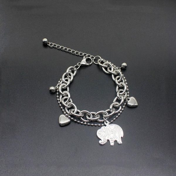 

link, chain fashion titanium steel bracelet stainless elephant accessories, Black