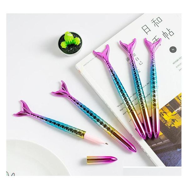 

kawaii ballpoint pen mermaid sea-maid pen cute school office writing supplies fashion girls gif jllqnk ffshop2001, Blue;orange