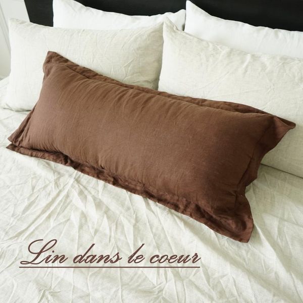 

pillow case 100% natural linen cover solid color decorative throw cushion modern yarn dyed flax 50x50 pillowcase for cafe sofa