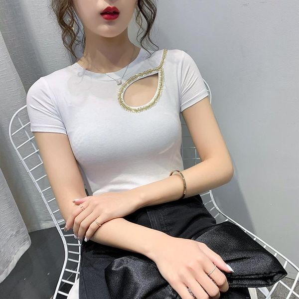 

women's t-shirt t shirt striped classic bottom t-shirts for women colorful woman white