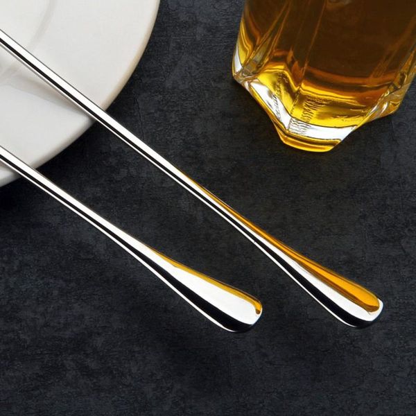 

spoons 6pcs household stainless steel ice tea milkshake coffee multi-purpose spoon