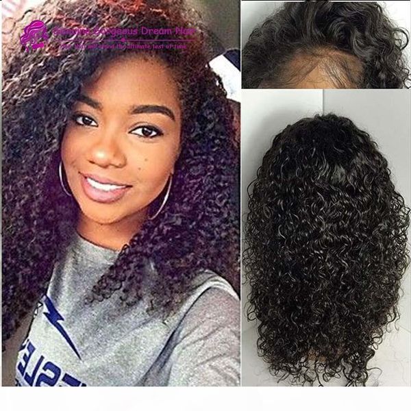 

glueless brazilian human hair kinky jerry curly full lace wigs for black women with baby hair, Black;brown