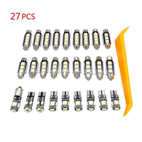 

27 pcs car interior led light bulb kit dome reading compartment lights courtesy lamp for mercedes benz e class w211 2002-2008