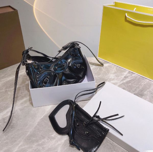 

2021 designers cross body handbags womens motorcycle bag fashion luxurys shouler purses armpit shoulder bags with mirror 3pcs