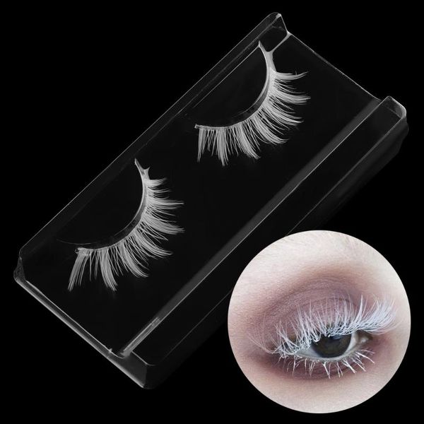 

false eyelashes makeup white cosplay natural long cross strip eye lashes extension make up tools