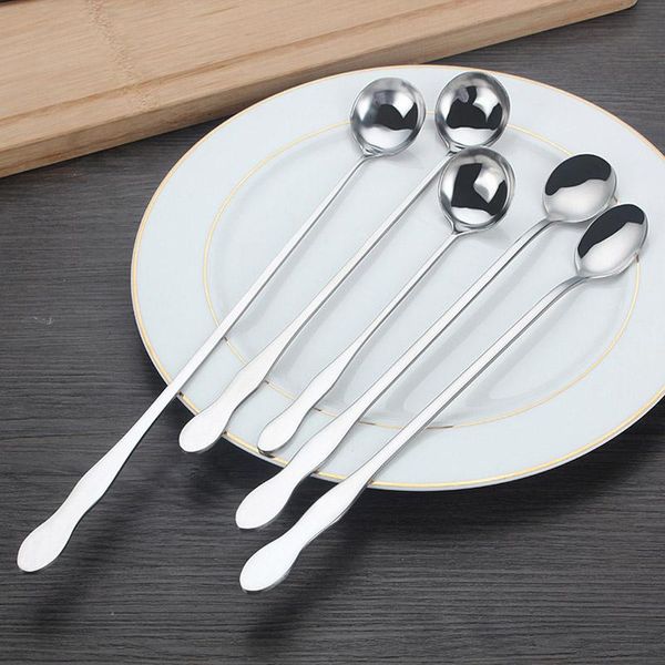 

spoons stainless steel mixing spoon gourd long handle dessert coffee ice cream oil tea metal retro bar kitchen tableware gadget