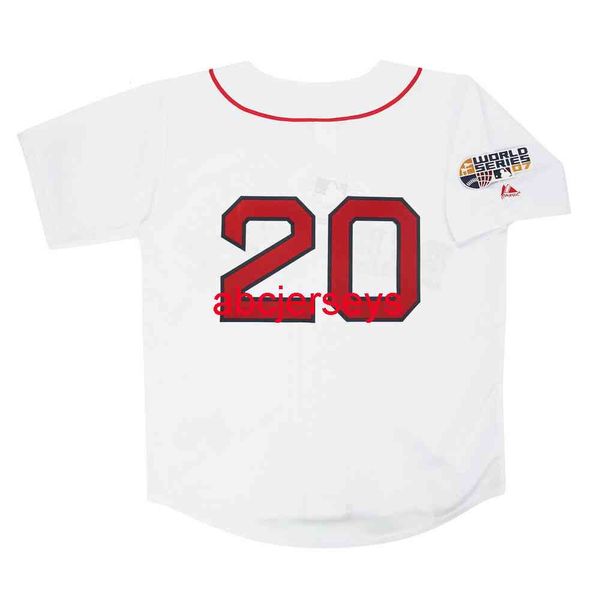

stitched custom kevin youkilis 2007 home white world series jersey add name number baseball jersey xs-6xl, Black
