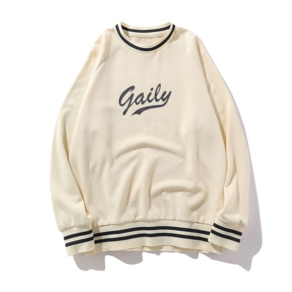 

2021 autumn and winter sports trend street sweater round neck men's t-shirt, Black