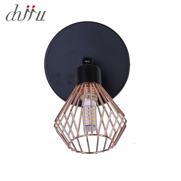 

new rotatable led indoor garden led wall light iron cage gu9 blub socket lamp fixture kit yard corridor villas park