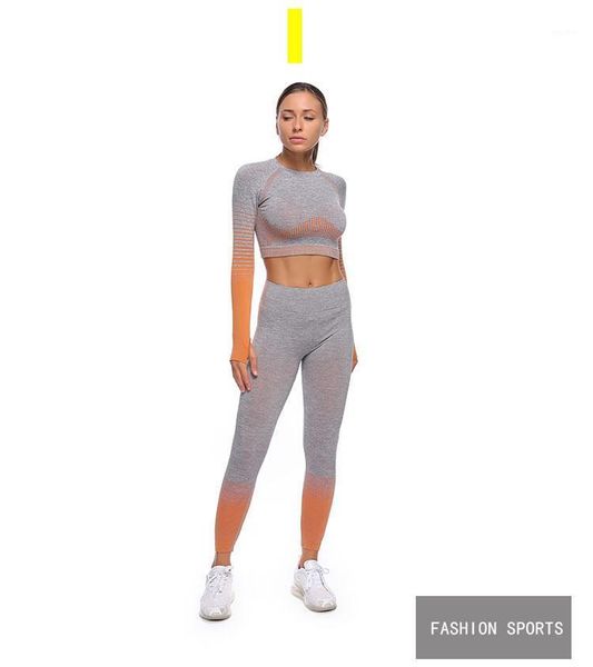 

yoga outfit fashion 2 pcs high waist leggings running set