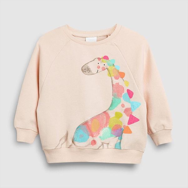 

little maven2 7years autumn cotton giraffe print toddler kids baby girls sweatshirt childrens clothes for girl sweater fleece, Black