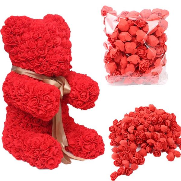 

decorative flowers & wreaths foam roses 100pcs 3.5cm artificial flower heads diy 20cm teddy bear mold pe rose accessories decor valentine&#0