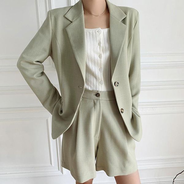 

women coat candy color mid-length suit outer shorts, White;black