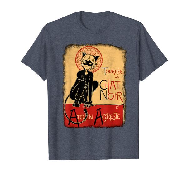 

vintage tournee du chat noir black cat french t shirt t-shirt, White;black