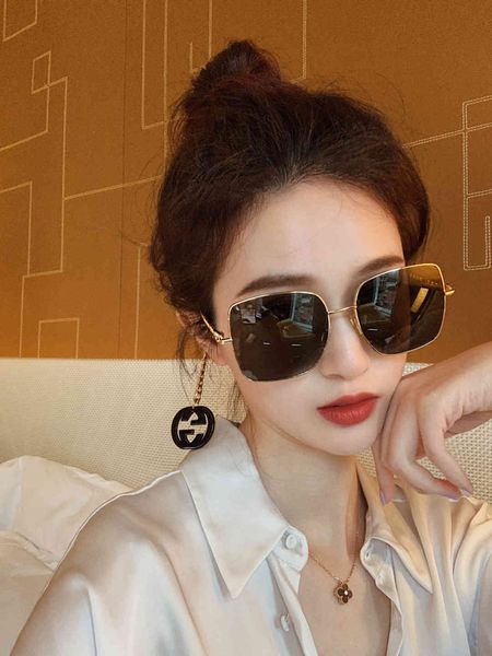 

80% off store online wanghong same model gg0724 large pendant sunglasses women's men's, White;black