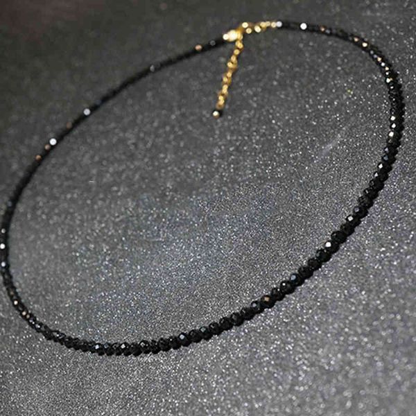 

necklaces pendants korean trend black crystal short chain necklace fashion simple women's wedding bead choker charming lady party jewel, Silver