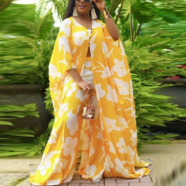 

ethnic clothing three piece african dresses women tube + bell bottoms cloak dashiki pants sets autumn fashion women's set, Red