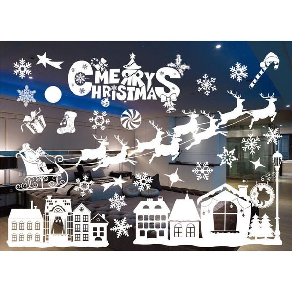 

window stickers christmas white snowflake sticker wall decor for festival decorative films supplies
