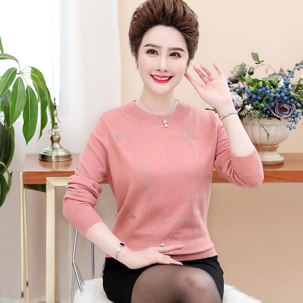 

women's sweaters 2021 autumn winter women knitted sweater casual soft o-neck jumper fashion female mother's warm pullovers, White;black
