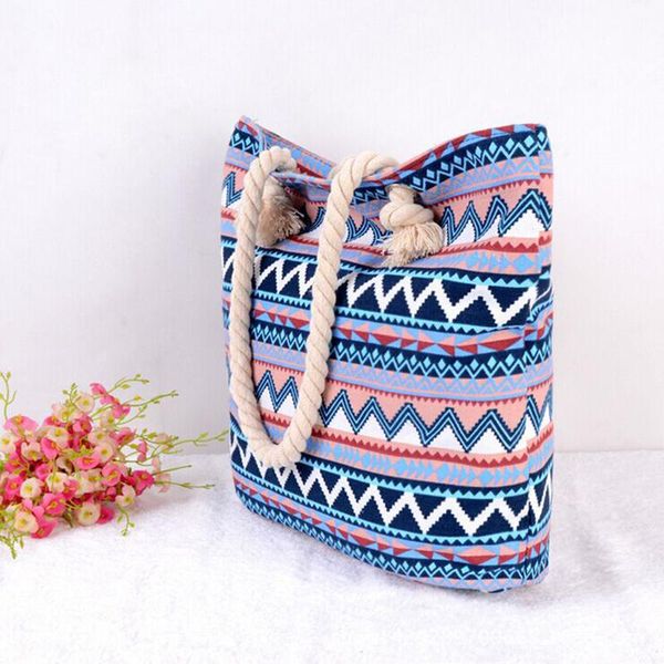 

duffel bags fashion handbag women's large bohemian capacity single shoulder bag beach leisure cotton rope