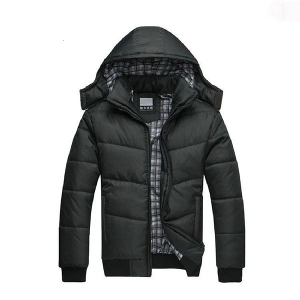 

2021 New Autumn and Winter Men's Cotton Clothing Hooded Thick Jacket Black Hat Detachable Men Large Size Coat Mens Capa Manteau Q23o