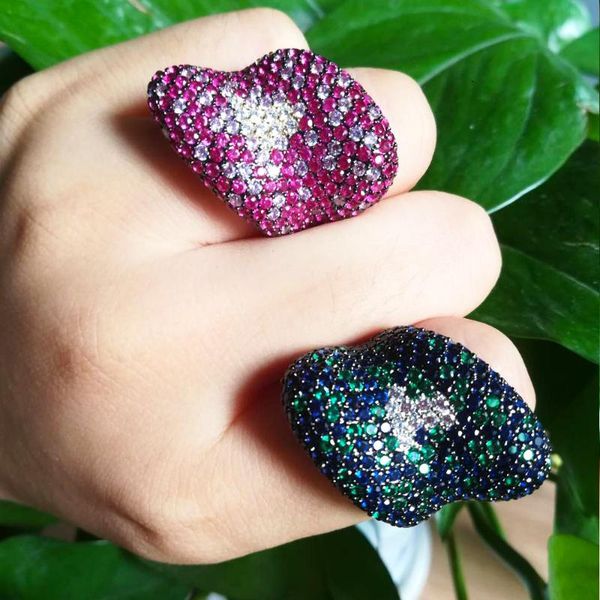 

cluster rings dubai luxury noble shiny crystal for women bridal engagement wedding cubic zircon accessories finger ring jewelry, Golden;silver