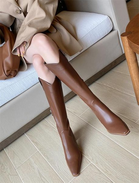 

boots winter v-shaped high heel pointed toe brown knight women's shoes, Black