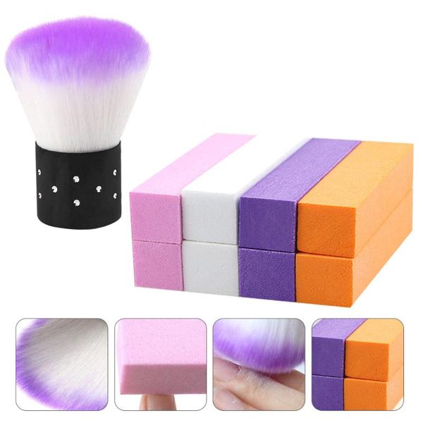 

nail art kits 1 set 9pcs practical tool sponge files block cleaning brush