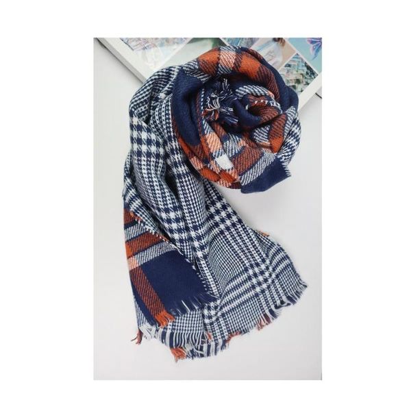

fashion women knitted winter warm scarf plaid scarf shawl female foulard, Silver