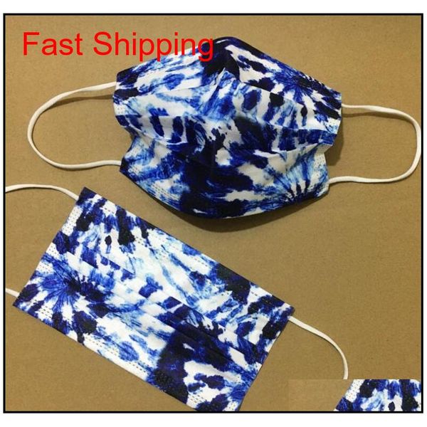 

tie-dye disposable three layers of melt spray cloth mask fashion face mask designer protection meltblown dispos qylgvr new_dhbest, Silver