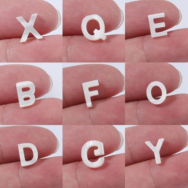 

charms freshwater shell 26 letters pendants for jewelry making 10*8mm 3pcs/lots beads couple bracelet necklace accessories, Bronze;silver
