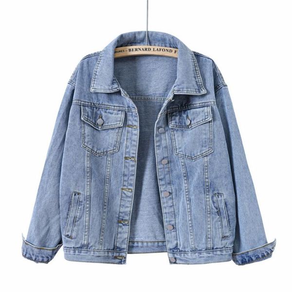 

women's jackets 2021 fashion denim jacket boyfriend streetwear harajuku retro autumn plus size 5xl, Black;brown