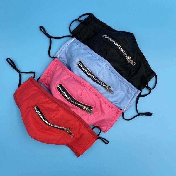 

and children zipper straw personality pure color cotton dust-proof breathable water wash protective mask