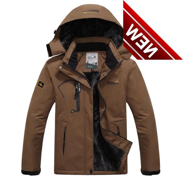 

winter parka men windbreak plus velvet thick warm windproof fur coats male military hooded anorak jackets men's, Black