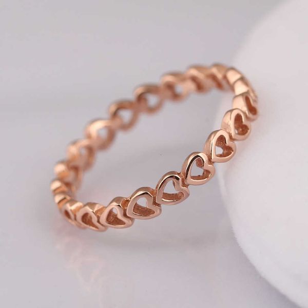 

ring s925 for women linked hearts girl lady gift rose gold colour, Golden;silver