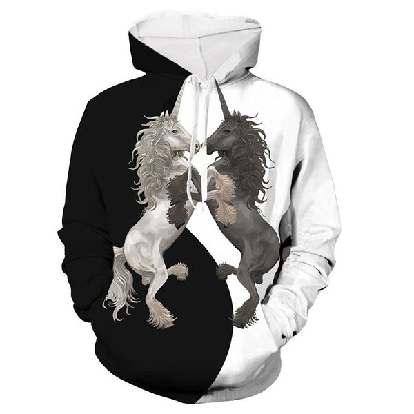 

new 3d digital printing hoodie men's wear in autumn and winter of 2021, Black