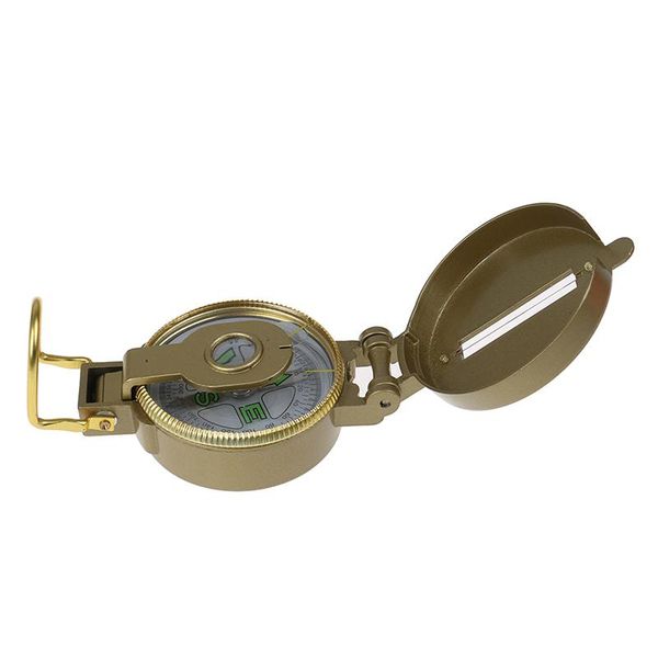 

1pcs authentic compass metal band ruler set magnifying glass lanyard camping supplies compass prismatic sighting
