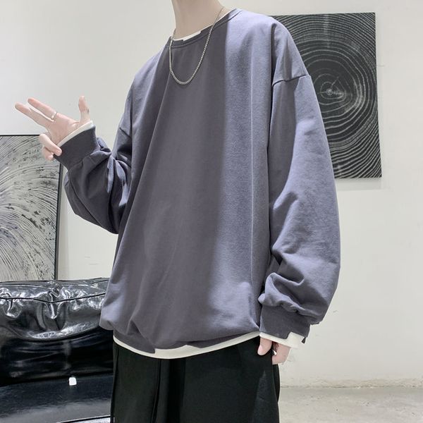 

2021 oversize hoodie men's fashion solid color casual o-neck sweatshirt men streetwear hip hop pullover hoodies mens xc38, Black